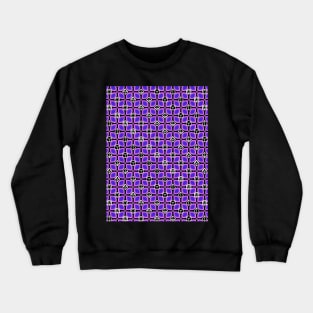 1970s Retro Inspired Polyhedral Dice Set and Leaf Seamless Pattern - Purple Crewneck Sweatshirt